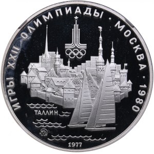 Russia, USSR 5 Roubles 1977 - Moscow Olympics, Scenes of Tallinn - NGC PF 68 ULTRA CAMEO