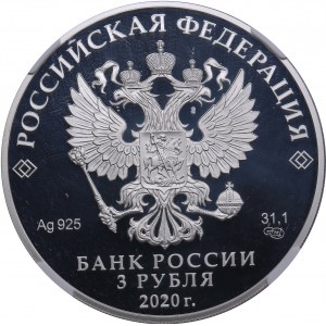 Russia 3 Roubles 2020 - Antarctica Discoverys 200th Anniversary - NGC PF 70 ULTRA CAMEO