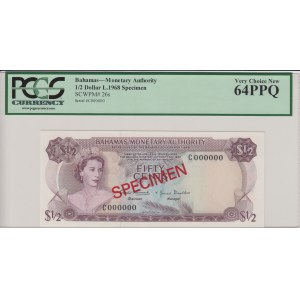 Bahamas 1/2 Dollar L. 1968 - Specimen - PCGS 64 PPQ Very Choice New