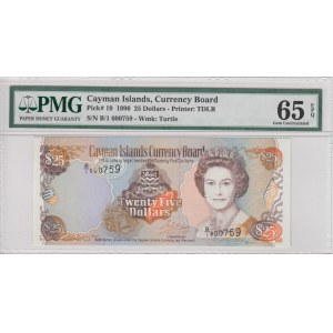 Cayman Islands 25 Dollars 1996 - PMG 65 EPQ Gem Uncirculated