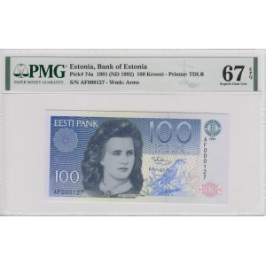 Estonia 100 Krooni 1991 (ND 1992) - PMG 67 EPQ Superb Gem Unc