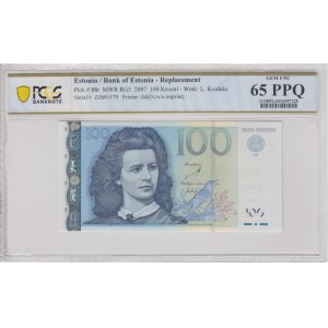 Estonia 100 Krooni 2007 ZZ - Replacement - PCGS 65 PPQ GEM UNC