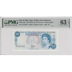 Isle of Man 50 New Pence ND (1979) - PMG 63 EPQ Choice Uncirculated