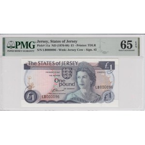 Jersey 1 Pound ND (1976-1988) - PMG 65 EPQ Gem Uncirculated