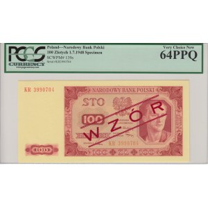 Poland 100 Zlotych 1948 - Specimen - PCGS 64 PPQ Very Choice New