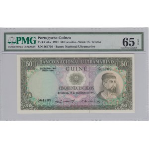 Portuguese Guinea 50 Escudos 1971 - PMG 65 EPQ Gem Uncirculated