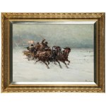 Wladyslaw Chmielinski (1911 Warsaw - 1979 there), Escape by sleigh