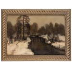 Wiktor Korecki (1890 Kamieniec Podolski - 1980 Milanówek), Bach in einer Winterlandschaft