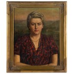 Bolesław Nawrocki (1877 Łódź - 1946 Pabianice), Porträt einer Dame mit einer Perlenkette, 1945.