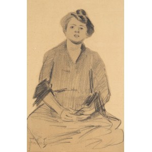 Julian Fałat (1853 Tuligłowy - 1929 Bystra), Sitting woman (artist's wife)