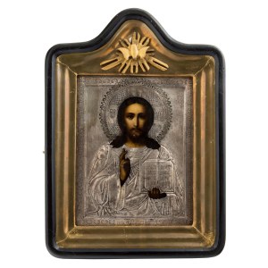 Ikone von Christus dem Pantokrator, Russland, Ende des 19. Jahrhunderts.