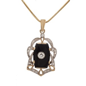 Art déco style pendant with chain, 2nd half of 20th century.