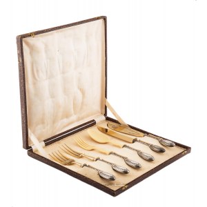 Set of 6 appetizer cutlery, Italy, 20th century.