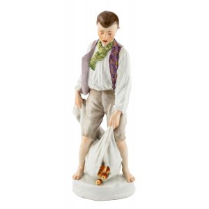 Figurine Boy with a Bag of Apples, Meissen, early 20th century.