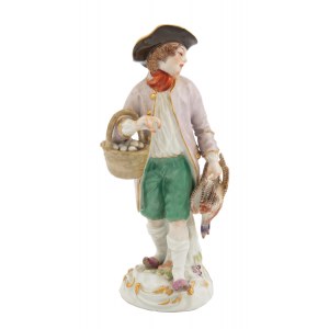 Geflügelverkäuferfigur, aus der Serie Cris de Paris, Meissen, nach 1934.