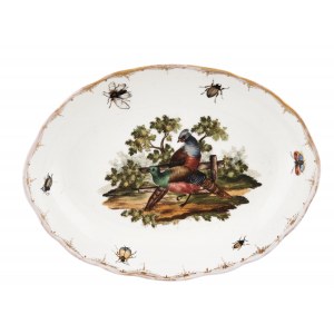 Bowl with peacocks and insects, Meissen, late 19th century.