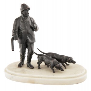 Figurine of a hunter with a baby boomers