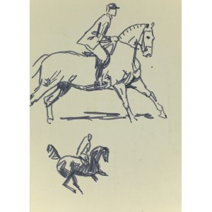 Ludwik MACIĄG (1920-2007), Szkice dżokeja na koniu