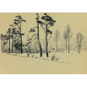 Ludwik MACIĄG (1920-2007), Landschaft mit Bäumen