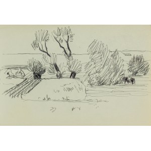 Ludwik MACIĄG (1920-2007), Sketch of a rural landscape
