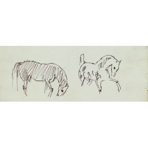 Ludwik MACIĄG (1920-2007), Szkice konia w dwóch ujęciach