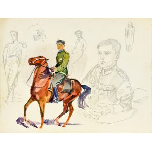 Ludwik MACIĄG (1920-2007), Lancer on horseback and loose sketches