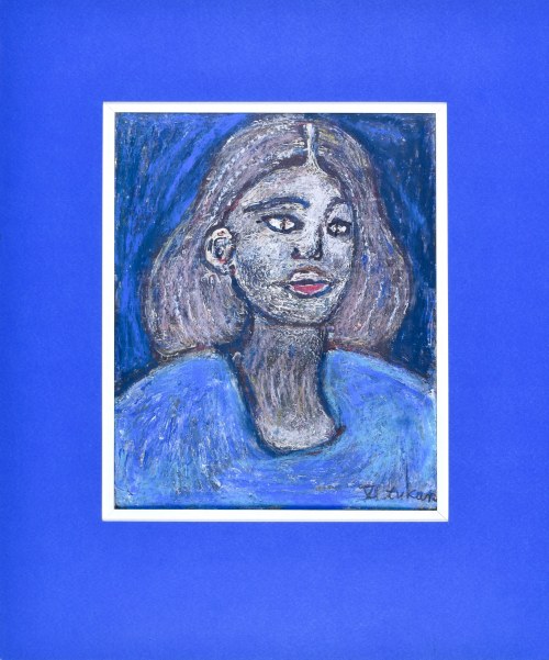 Eugeniusz TUKAN-WOLSKI (1928-2014), Popiersie kobiety w niebieskim swetrze