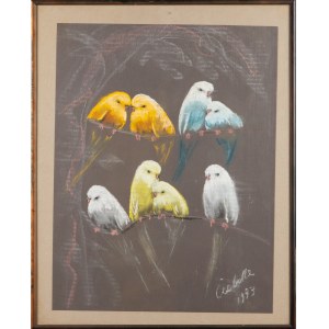 Artist unspecified (20th century), Parakeets, 1993
