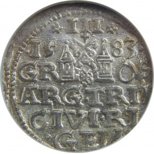 Stefan Batory, Trojak 1583, Ryga, NGC MS64