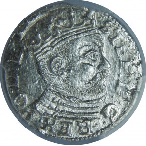 Stefan Batory, Trojak 1585, Ryga, PCGS MS63