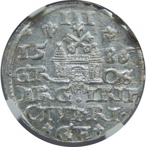 Stefan Batory, Trojak 1586, Ryga, NGC MS63