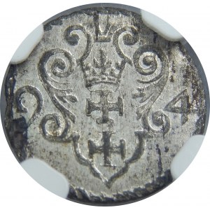 Zygmunt III Waza, Denar 1594, Gdańsk, NGC MS62