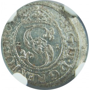 Zygmunt III Waza, Szeląg 1621, Ryga, NGC MS63