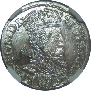 Zygmunt III Waza, Trojak 1605, Kraków, NGC MS64