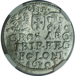 Zygmunt III Waza, Trojak 1605, Kraków, NGC MS63