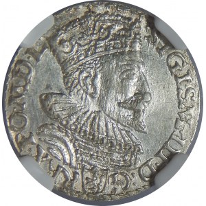 Zygmunt III Waza, Trojak 1593, Malbork, NGC MS62