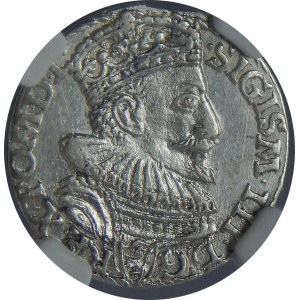 Zygmunt III Waza, Trojak 1594, Malbork, NGC MS61