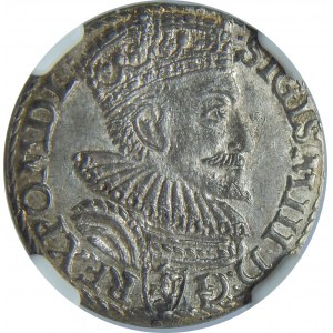 Zygmunt III Waza, Trojak 1594, Malbork, NGC MS63