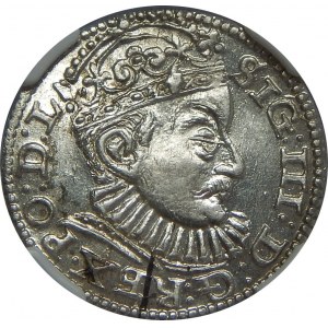 Zygmunt III Waza, Trojak 1588, Ryga, NGC MS62
