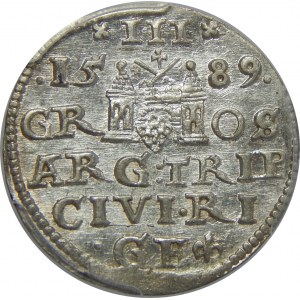 Zygmunt III Waza, Trojak 1589, Ryga, PCGS MS63