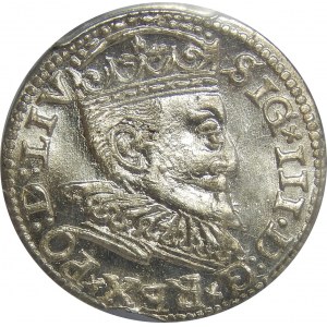 Zygmunt III Waza, Trojak 1595, Ryga, PCGS MS64