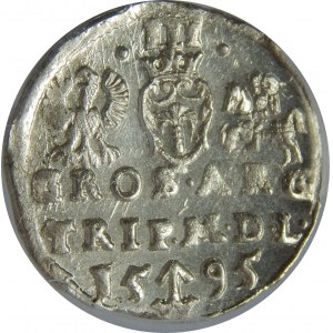 Zygmunt III Waza, Trojak 1595, Wilno, PCGS MS62
