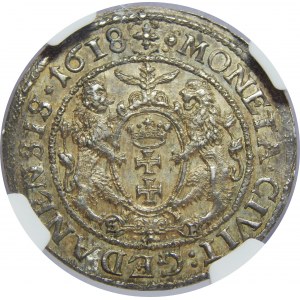 Zygmunt III Waza, Ort 1618, Gdańsk, NGC MS64