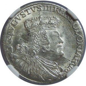 August III Sas, Szóstak 1756, Lipsk, NGC MS64