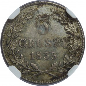 WMK, 5 groszy 1835, NGC MS64