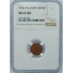 1 grosz 1932 NGC MS67 RD 