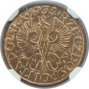1 grosz 1934 NGC MS66 RB