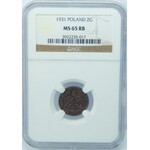 2 Grosze 1931 NGC MS65 RB