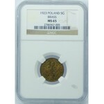5 GROSZY 1923 NGC MS65 