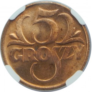 5 Groszy 1935 NGC MS64 RD